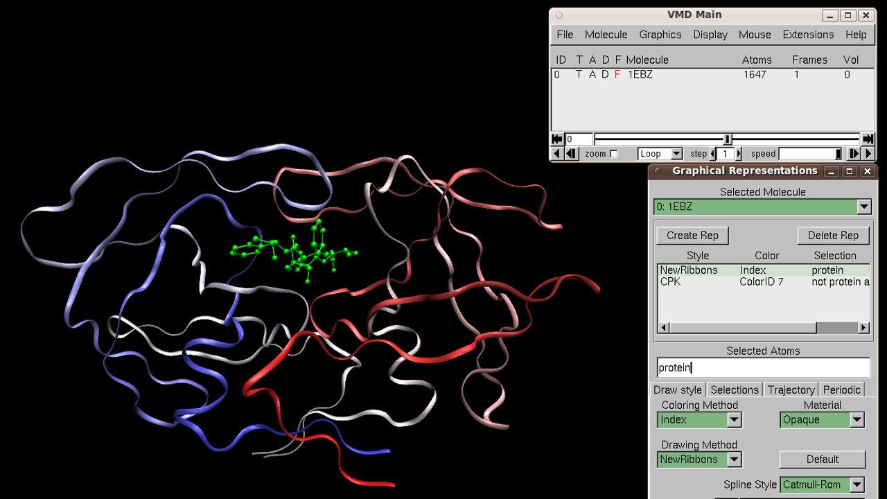Visual Molecular Dynamics VR visualisation
